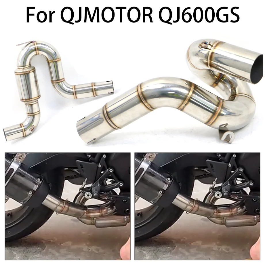 

For QJMOTOR J600 QJ600 QJ600GS SRK600 Motorcycle Exhaust Front Pipe Muffler Middle Link Connect Pipe