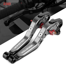 Motorcycle CNC Aluminum Adjustable Folding Extendable Brake Clutch Levers For DUCATI MONSTER 696 796 695 620 400 Monster LOGO