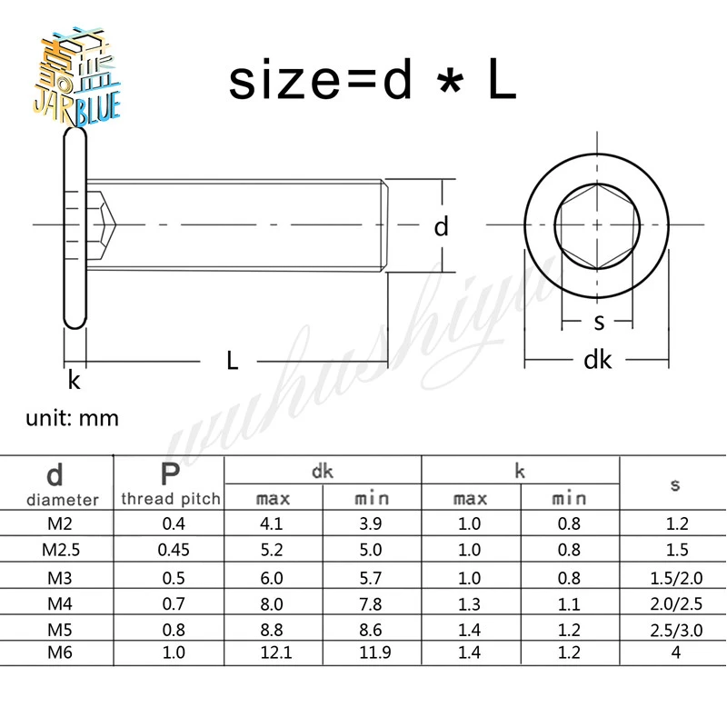 5-50pcs Cm M2 M2.5 M3 M4 M5 M6 M8 Stainless Steel Hex Hexagon Socket Ultra Thin Super Low Flat Wafer Head Allen Cap Screw Bolt