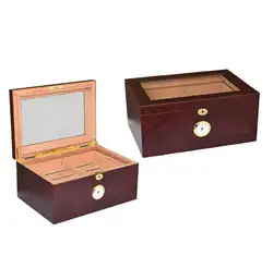 Caja de viaje para cigarros de madera de cedro, Humidificador portátil, higrómetro, Sigaren