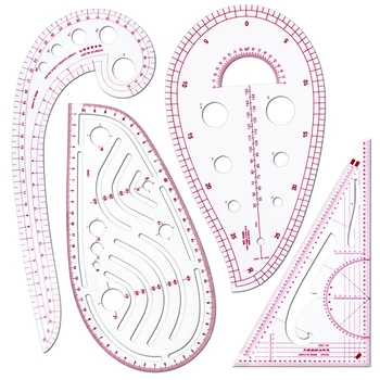 4pcs Set Tailor Measuring Ruler Kit DIY Tailor Patterns Sewing Drawing Quilting Tools Clothing Patchwork Cutting Curve Craft