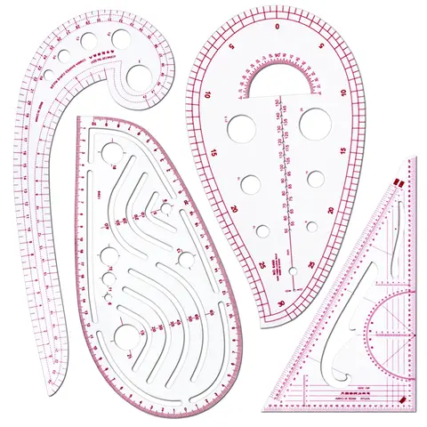 4pcs Set Tailor Measuring Ruler Kit DIY Tailor Patterns Sewing Drawing Quilting Tools Clothing Patchwork Cutting Curve Craft