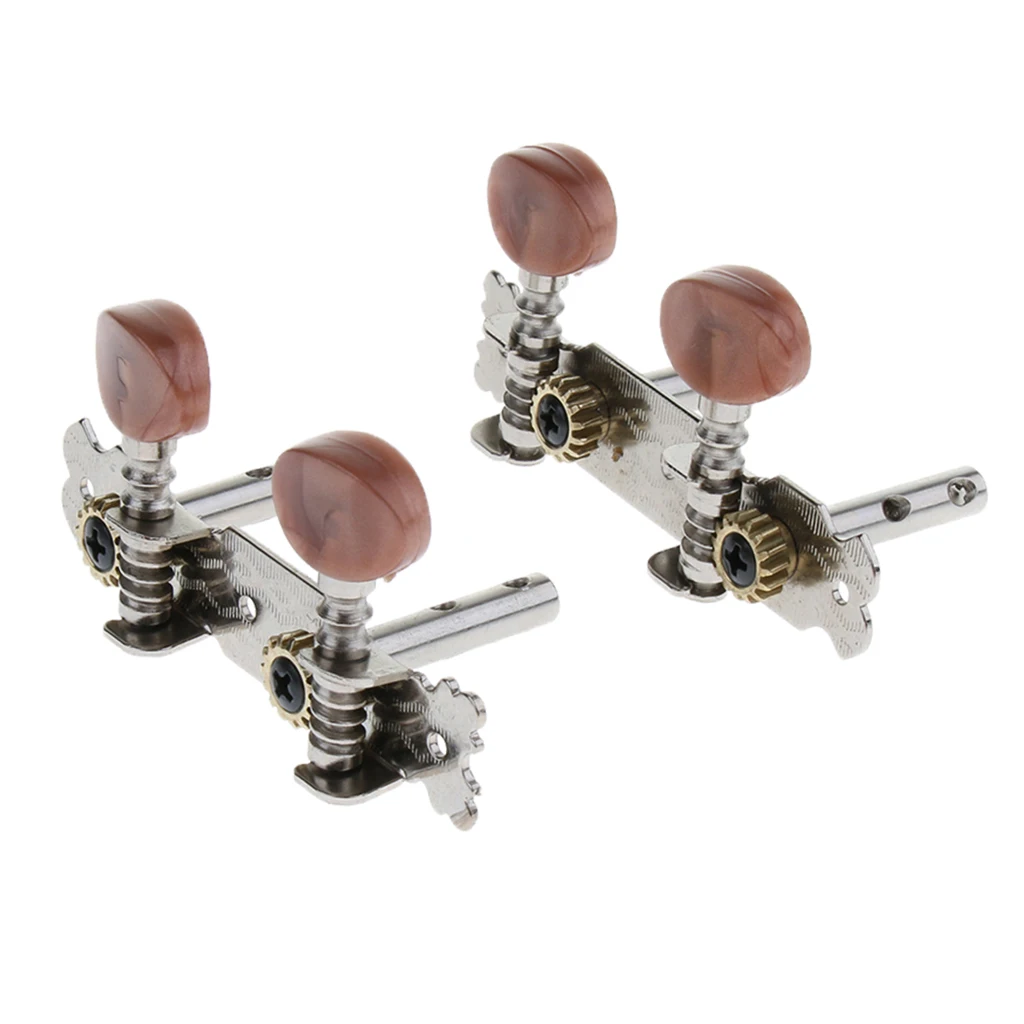 4pcs Guitar String Button Tuning Peg Key Tuners Brown for Ukulele Uke Guitar