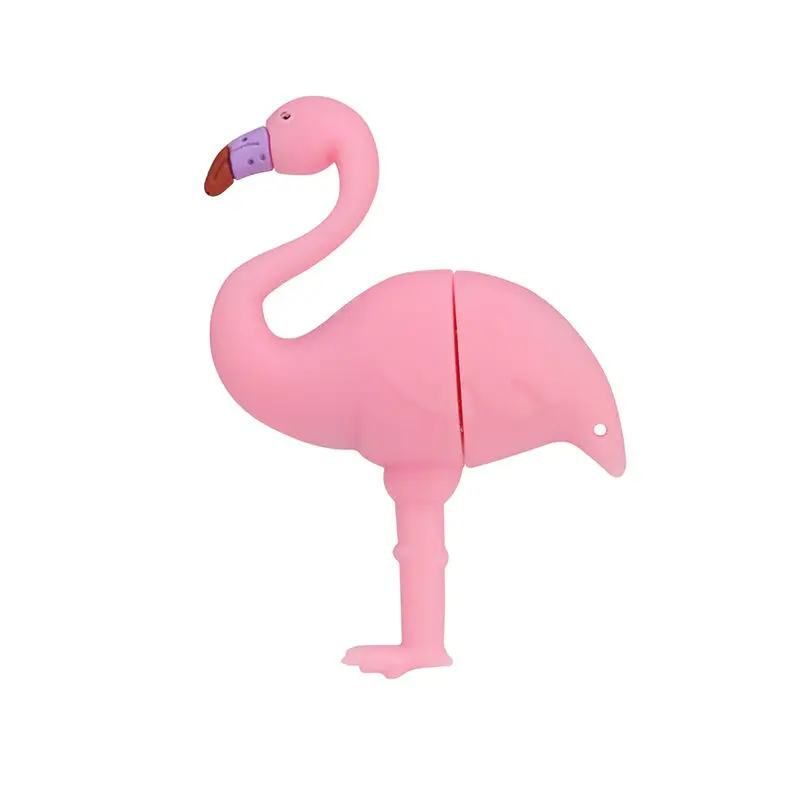 Silicone Pen Drive Flamingo USB Flash Drive 32GB 16GB 8GB U Disk Cute Bird Memory Stick Pendrive Waterproof key Usb Child  Gifs