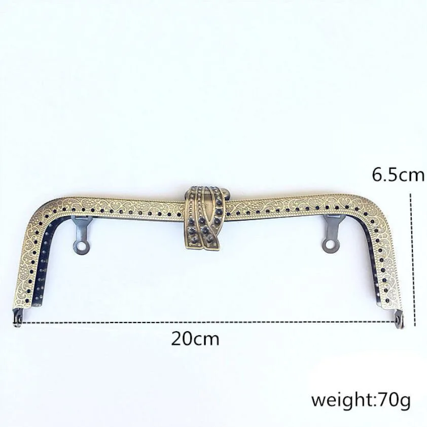 10pcs/lot 20cm Bag Buckle Antique Bronze Gun Black Silver golden tone Metal Purse Frame for coin purse Making DIY bags accessory