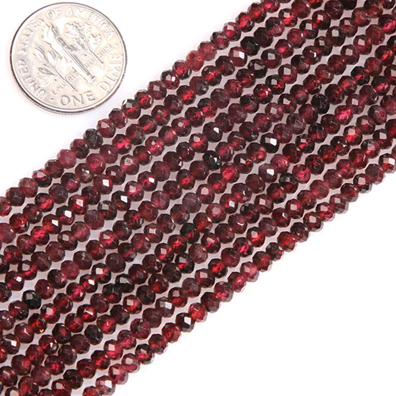 AAA Grade Rondelle Spacer Faceted Natural Stone Beads For Jewelry Making Strand 15 Inch DIY Accessorries