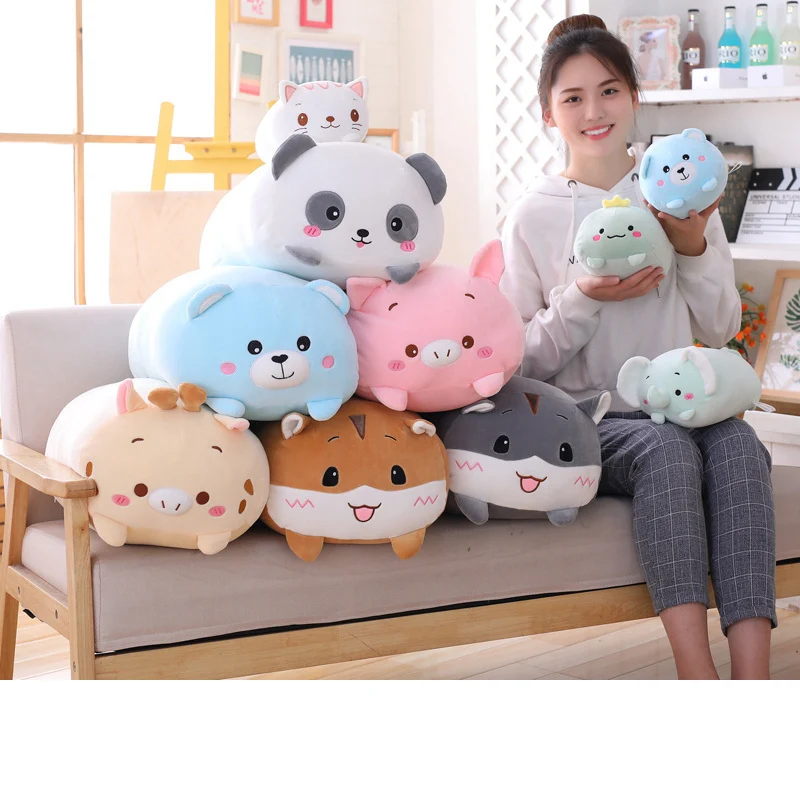 20-90cm Animal Sweet Dinosaur Pig Cat Bear Kawaii Plush Toy Soft Panda Hamster Elephant Deer Stuffed Doll Pillow Gift