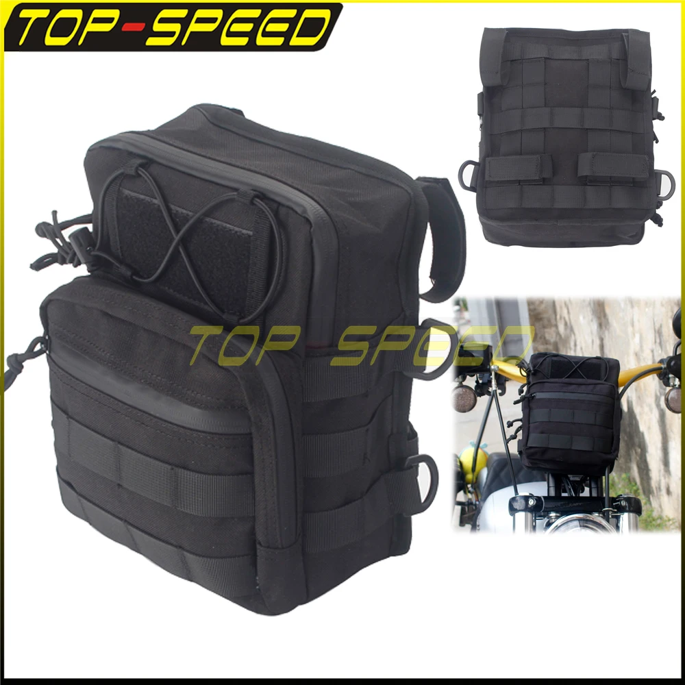 Universal Motorcycle Club Style Front Portable Handlebar Bag Multi-functional Bag For Harley Softail Dyna Sportster T-bar bags