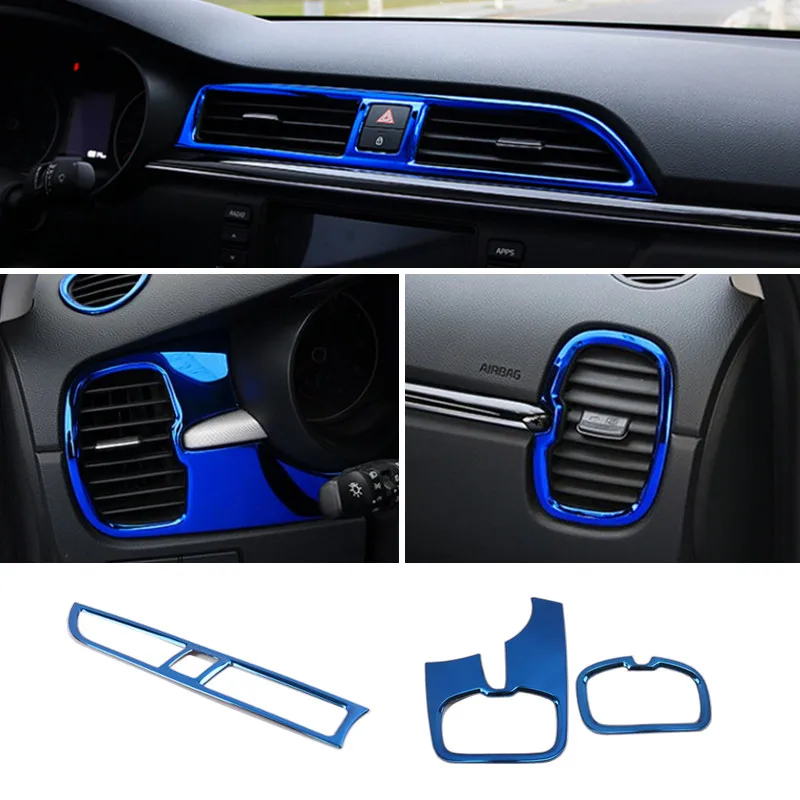 For Kia Rio 4 x line Accessories air outlet circle cover x-line interior mouldings car-styling Stainless trim decoration 2017 18