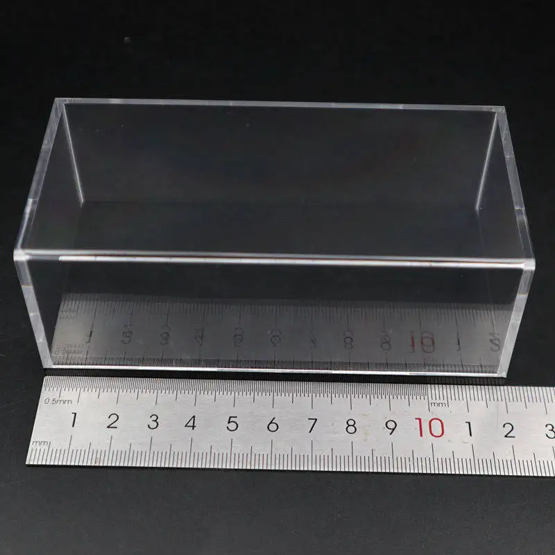 Modell auto Acryl koffer Ständer Display Box transparent staub dicht mit schwarzer Basis Aufbewahrung sbox 12cm