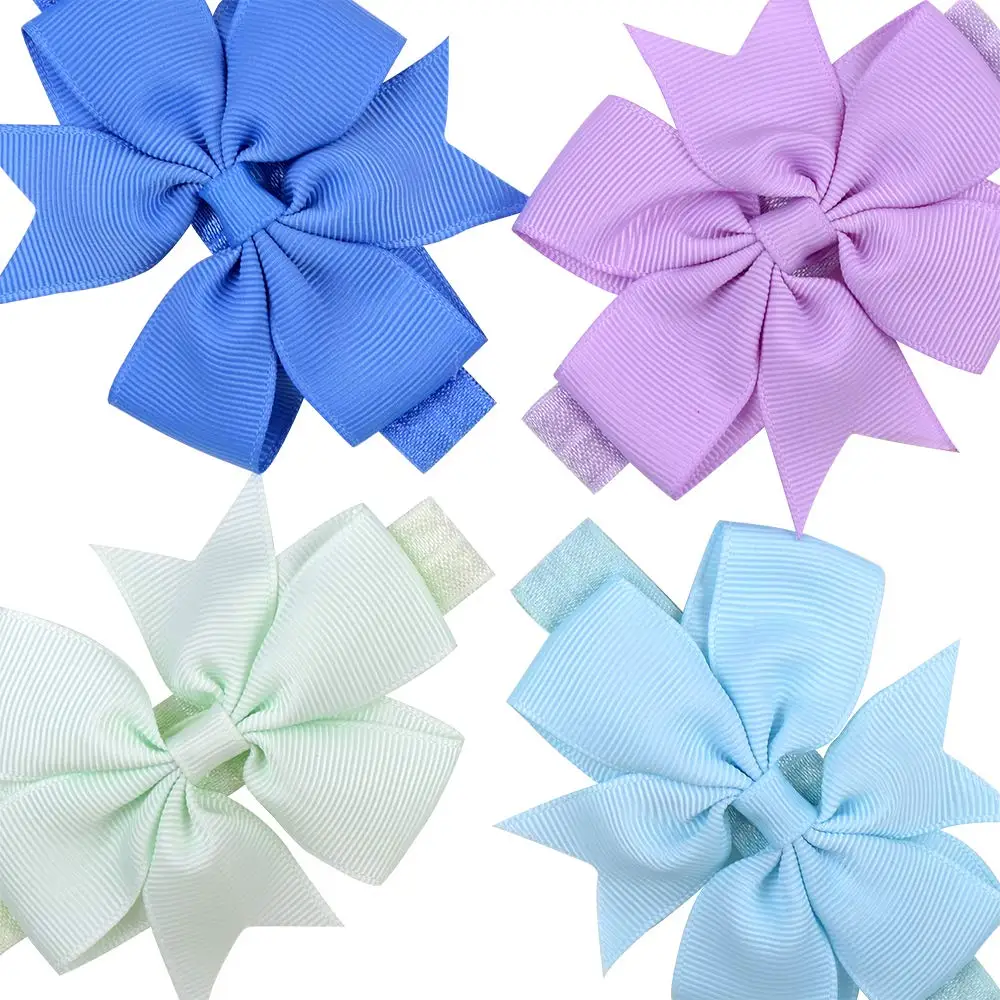 20 Colors 1Pieces Baby Girls Grosgrain Ribbon Bow Hair Band For Newborns Young Children 7.62 CM Hair Band Kids Hair Accessories