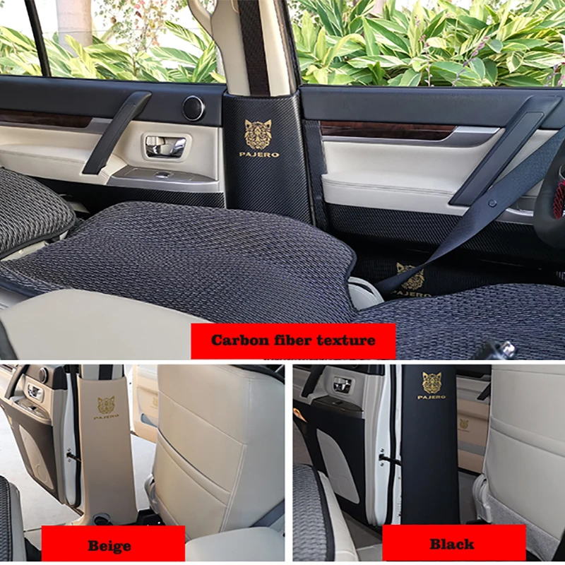 For Mitsubishi Pajero Door Protection Anti Kick Pad Car Styling V77 V75 V73 Leather Protective Stickers Interior Accessories