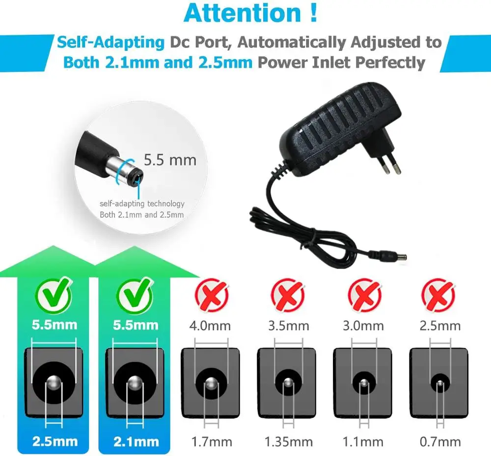 1PCS AC / DC Adapter DC 9V 1A 2A 3A AC 100-240V Converter power Adapter 9 V Volt 1000MA Charger Power Supply EU US Plug