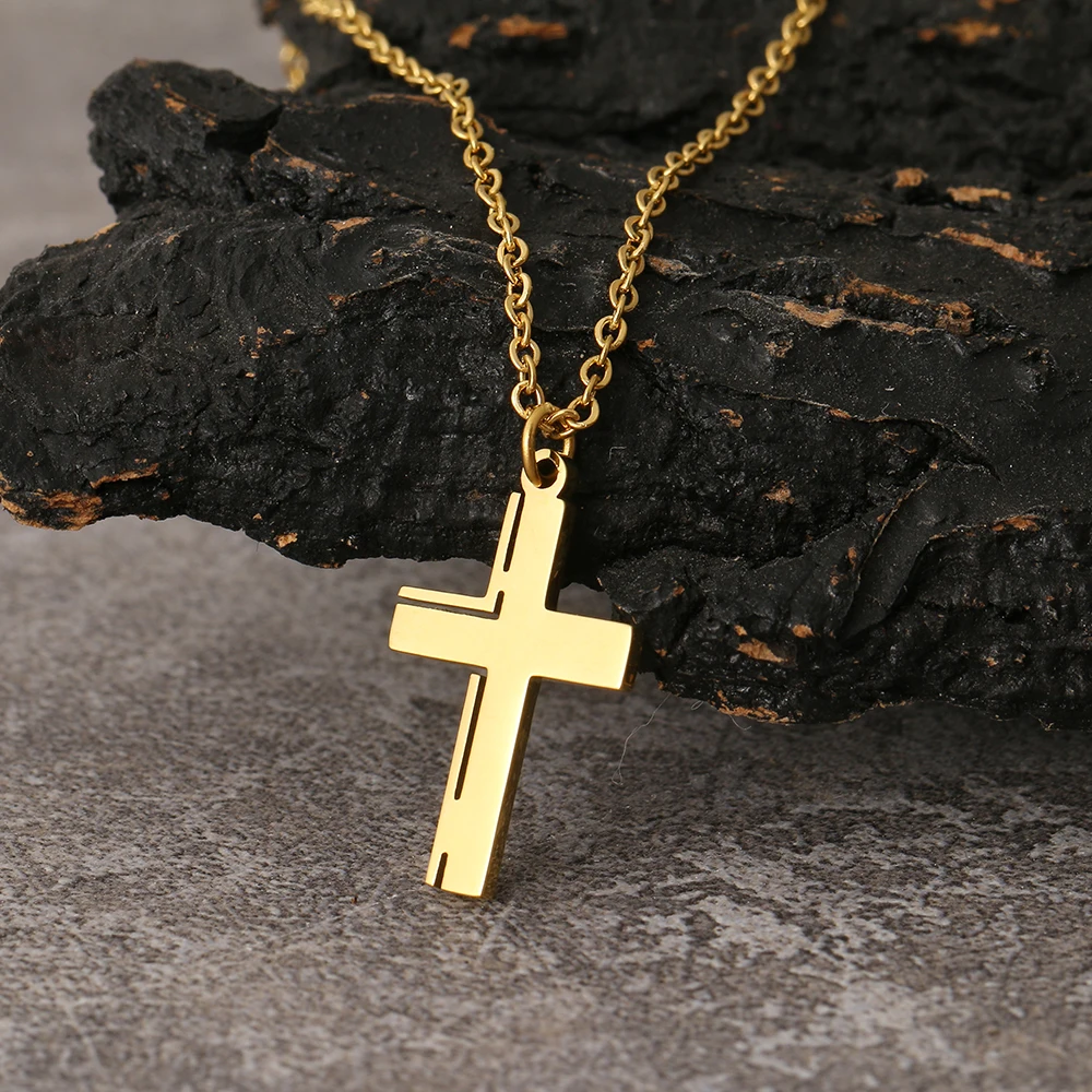 Stainless Steel Necklaces Cross Hip Hop Gothic Pendant Man's Chain Charm Fashion Necklace For Women Jewelry Wedding Party Gifts