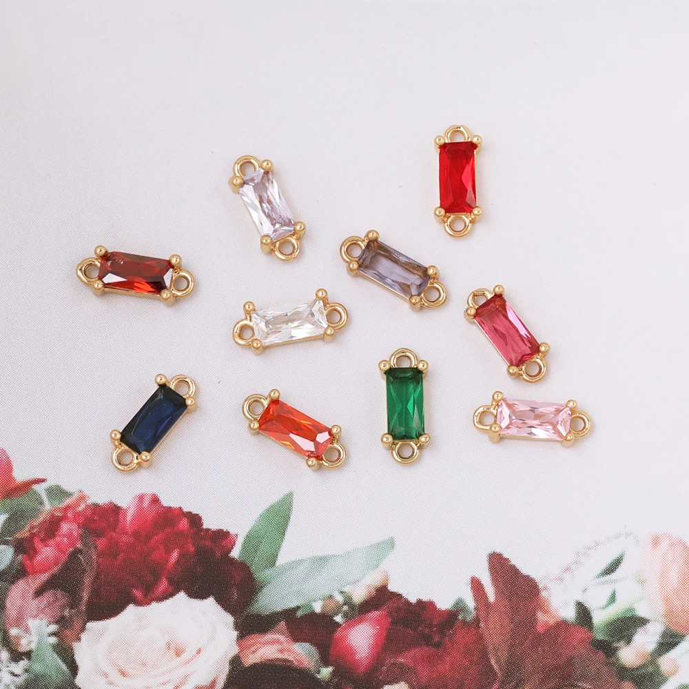 HAOSAW 6 قطعة 4*10 مللي متر الاكسسوارات والمجوهرات/الكريستال موصلات/DIY/يدوية/تشيكوسلوفاكيا سحر/مستطيل الشكل/مجوهرات العثور مكونات