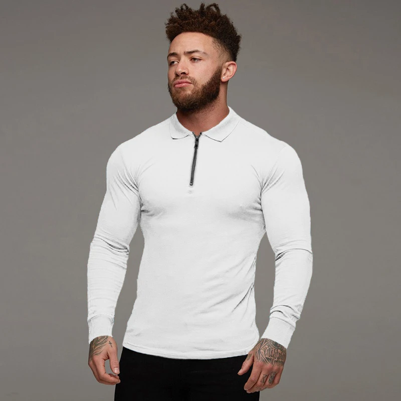 New Autumn Men Polo Shirt Brand Clothing Stretch Cotton Men Business Fashion Male Polo Shirt Long Sleeve Breathable Polo Shirt