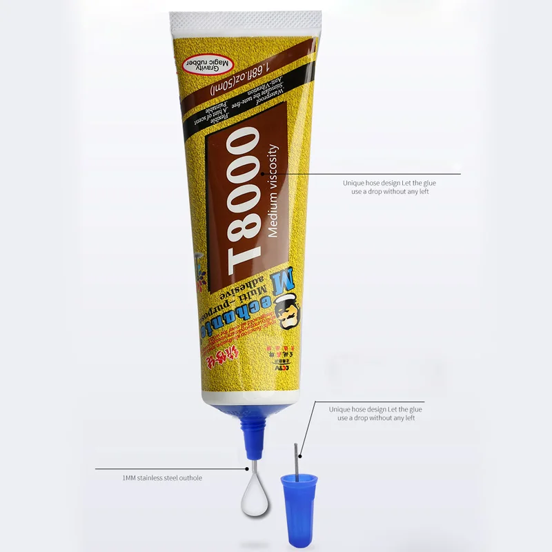 Mekanik 15ML/50ML/110ML Bingkai Layar LCD Cair Lem Perekat T8000 untuk Ponsel Layar Sentuh Ikatan Bingkai Kaca Lem Perbaikan