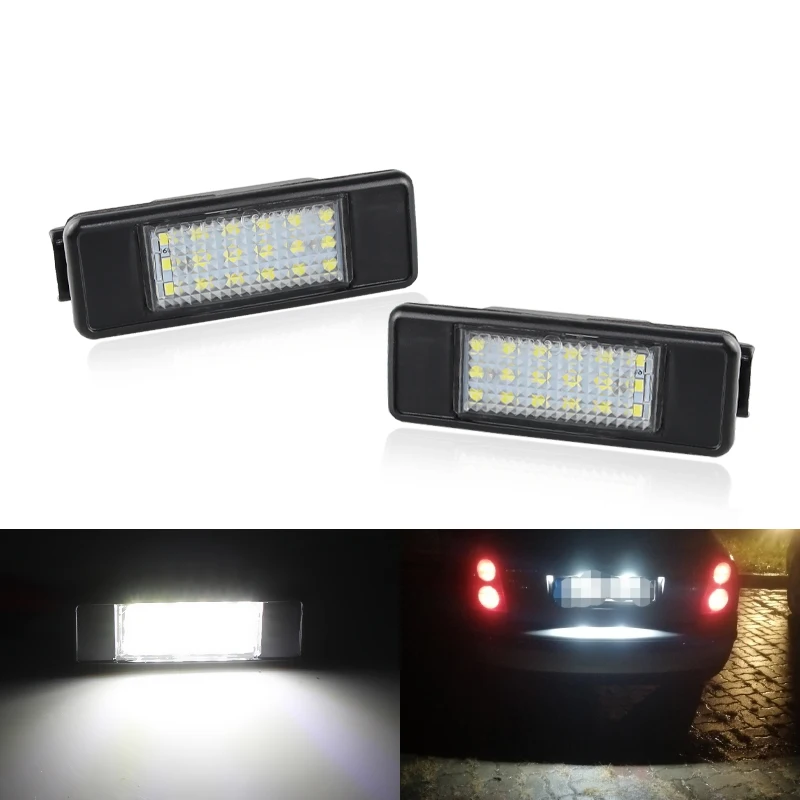 2Pcs White LED License Plate Light Car Number Lamps For Mercedes-Benz Vito W639 Sprinter W906 Viano W639 CANbus