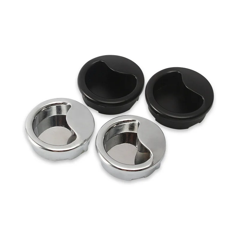 

2pcs Hidden Door Cabinet Handles Zinc Alloy Black Round Pulls Invisible Drawer Wardrobe Knobs Decoration Furniture Hardware