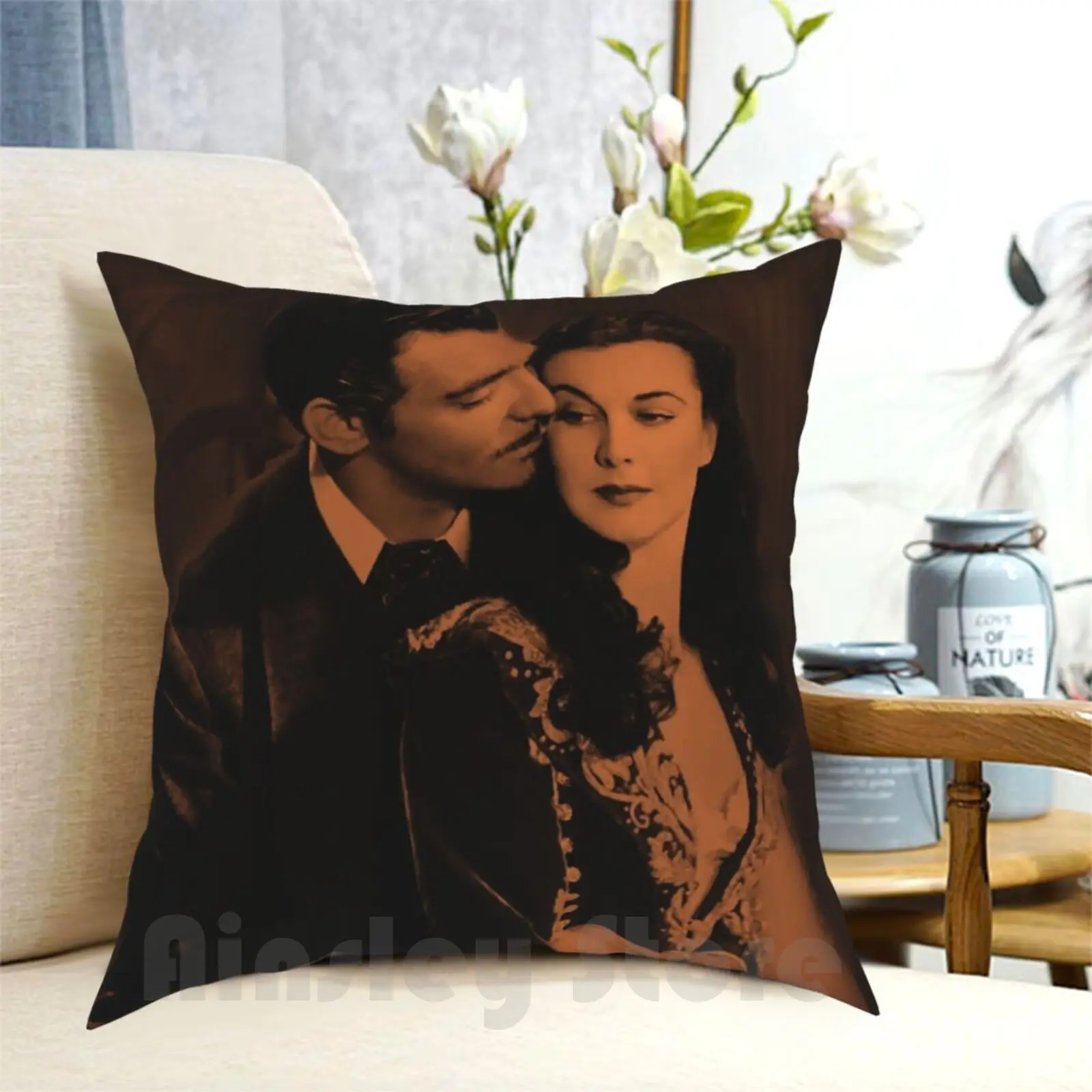 

Gone With The Wind Pillow Case Printed Home Soft DIY Pillow Cover Gone With The Wind Vivien Leigh Clark Gable Classic