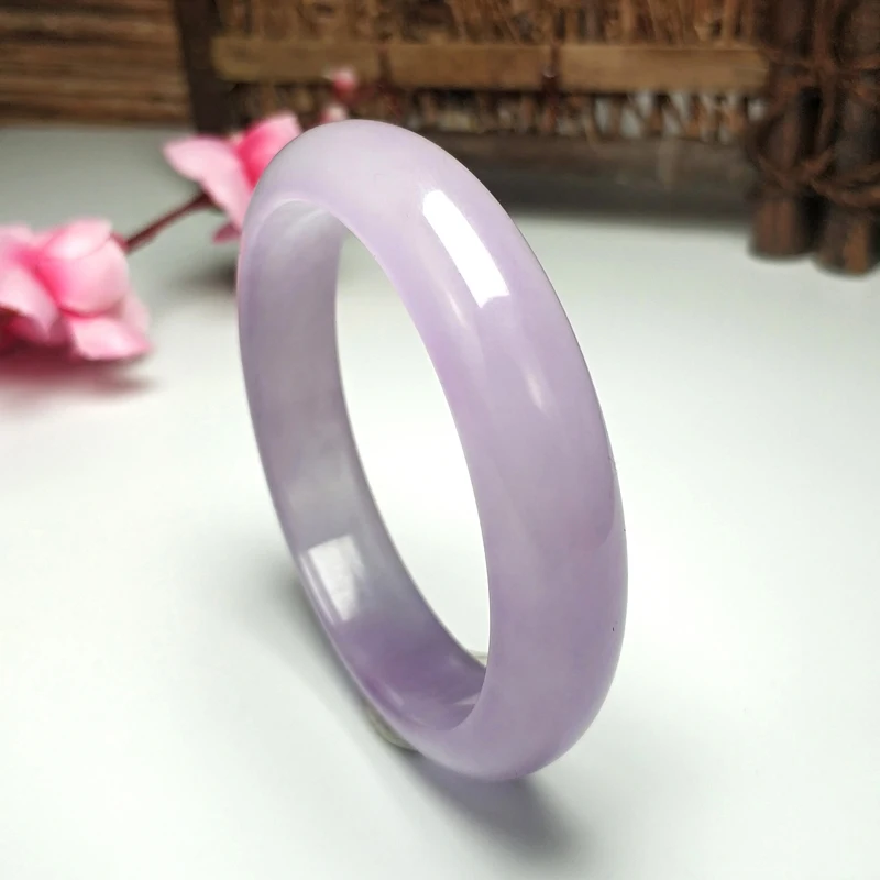 Send Certificate Natural Myanmar Jade A-Class Ice Bottom Violet Jade Bracelet Princess Female Friends Gift