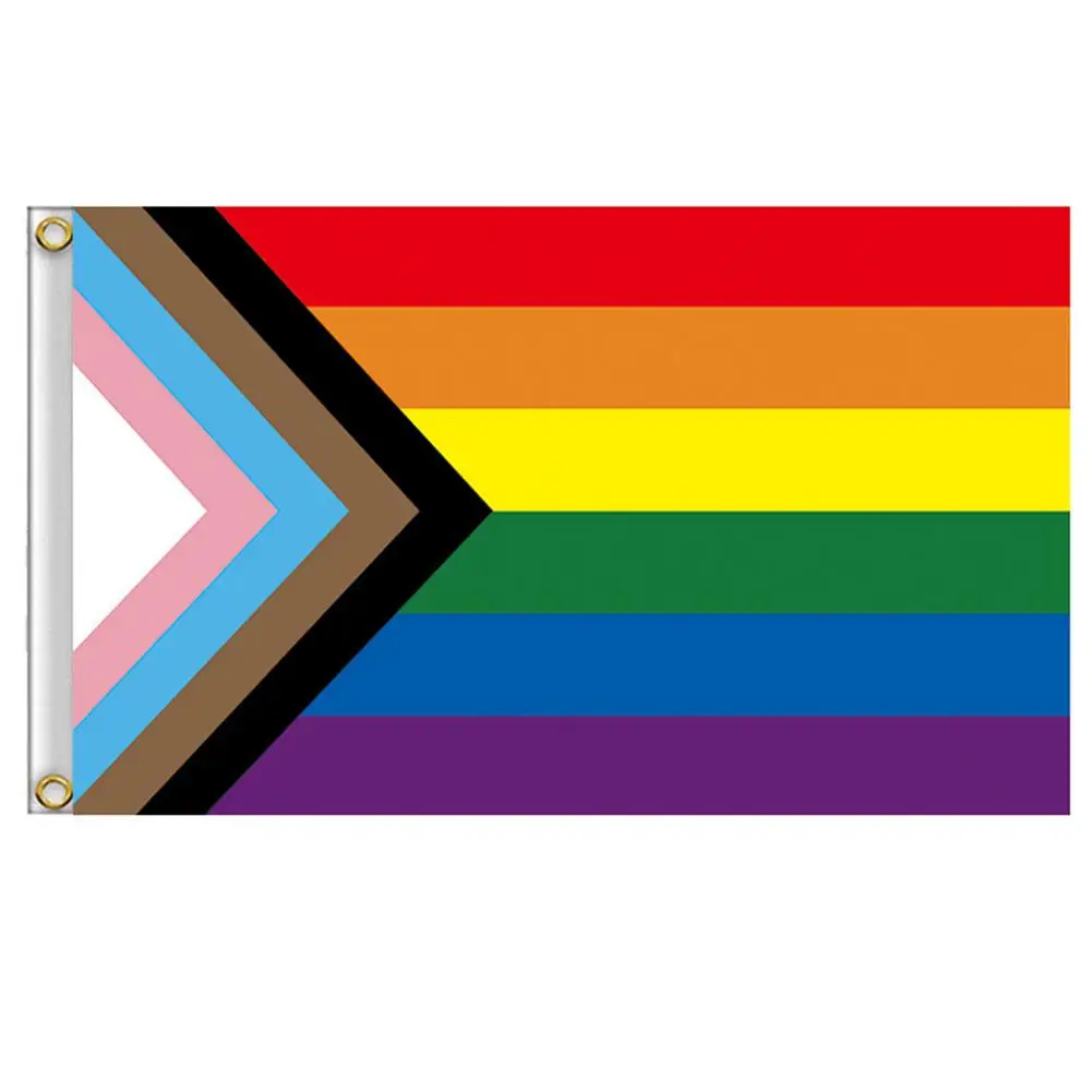 Rainbow Flag 150X90CM Banner 100D Polyester Grommets Lgbt Gay Rainbow Progress Pride Flag Lesbian Pride Peace Pennants Flag