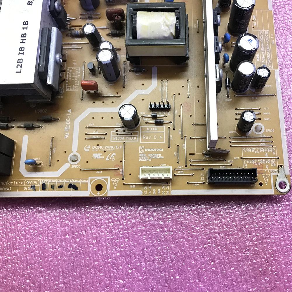 Placa de fonte de alimentação, equipamento profissional, placa de suporte de energia original para samsung tv p0942a