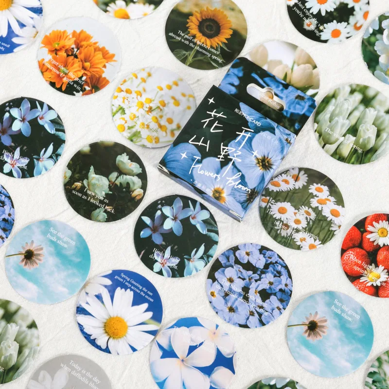46pcs/pk Creative Flower Bloom Mini Paper Sticker Decoration Diy Ablum Diary Scrapbooking Label Sticker Kawaii Stationery