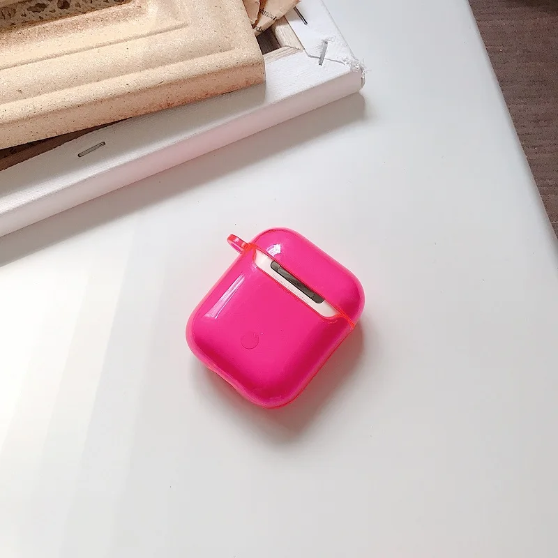 Funda de auriculares fluorescente de Color caramelo para Apple AirPods Pro 3 Air Pods 2 1, funda protectora transparente de TPU suave