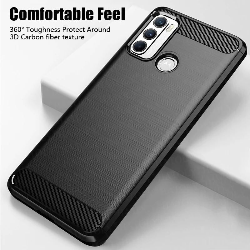 For Motorola Moto G60 Case Shockproof Bumper Carbon Fiber Soft Silicone TPU Slim Phone Back Cover For Motorola Moto G50 G60 Case