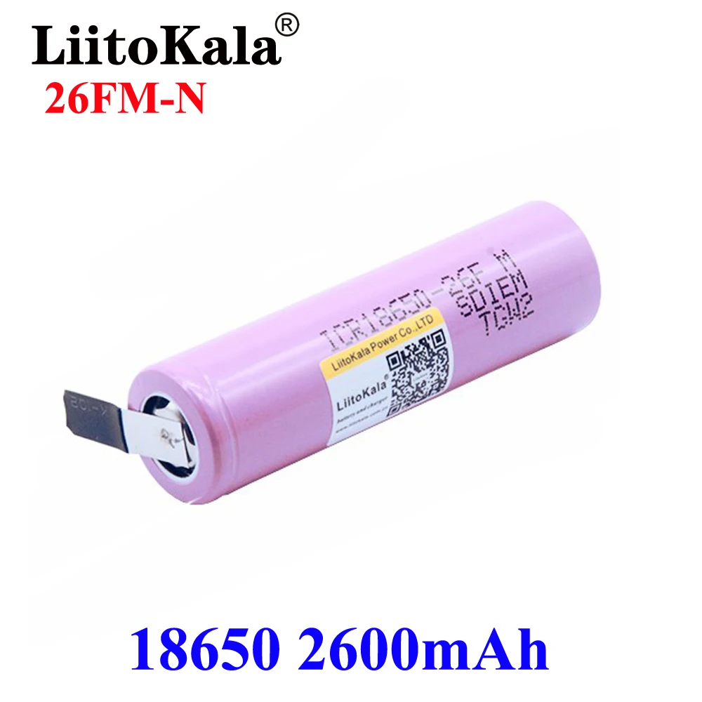 LiitoKala 18650 akumulator 3.7V 2600mah ICR18650-26FM wysoki odpływ 20A do latarki czołowej latarka Power Bank