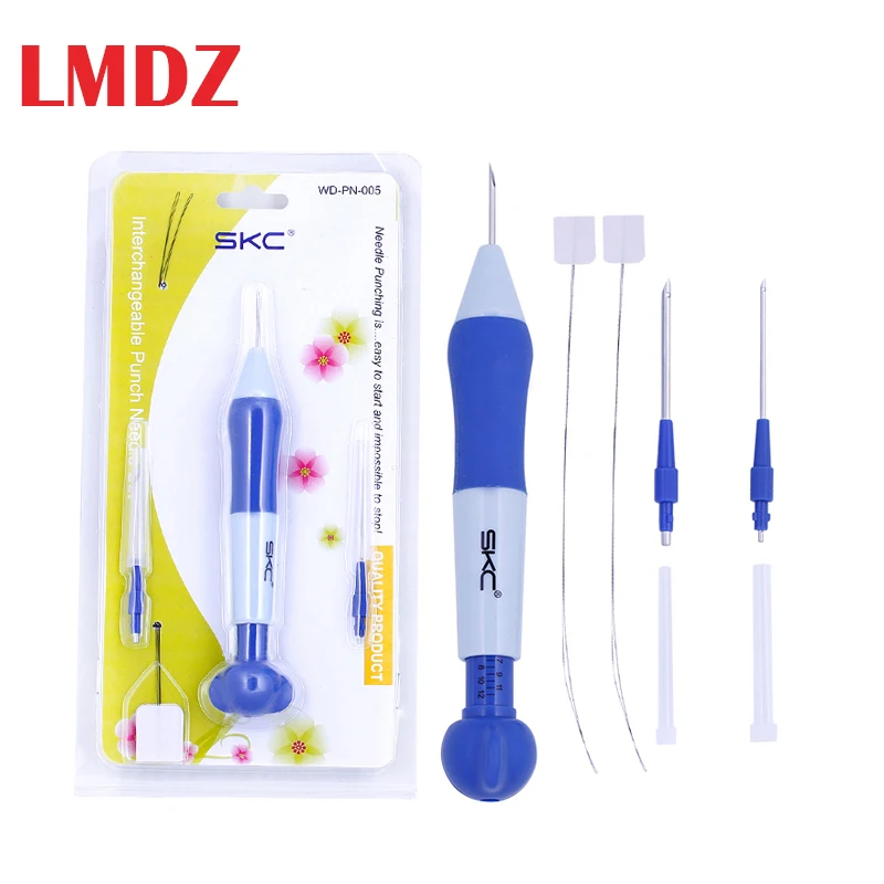 LMDZ Magic DIY Embroidery Pen Set Knitting Sewing Tool Kit Punch Needle Stitching 1.3 mm 1.6mm 2.2mm Punch Needle ABS Plastic