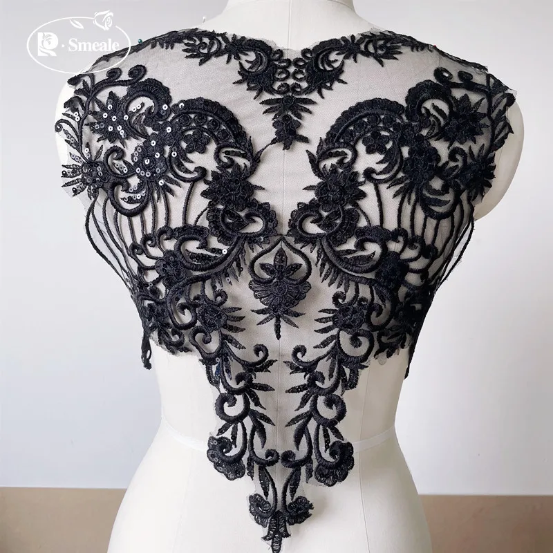 1 Stück/Lot Elfenbein Pailletten Hochzeits-Applikation Spitzenblume Hohl Sexy DIY Zubehör RS2485 – Detail 2