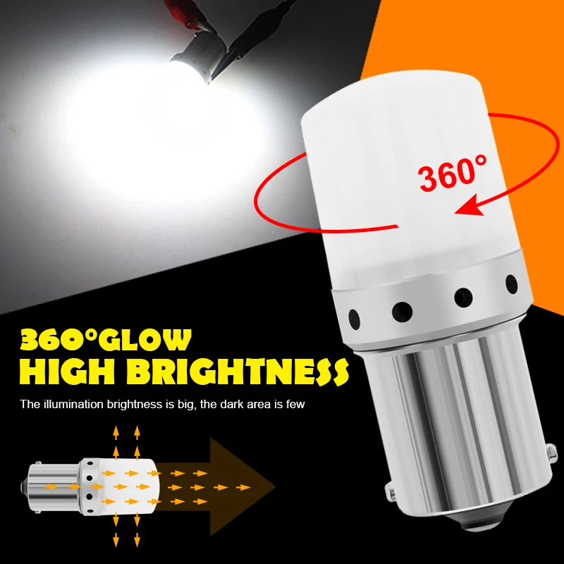 BA15S P21W BAY15D مصابيح فرامل السيارة LED ، إشارات الانعطاف ، مصباح خلفي احتياطي تلقائي ، مصابيح تشغيل نهارية ، أبيض ، أحمر ، 1 #5