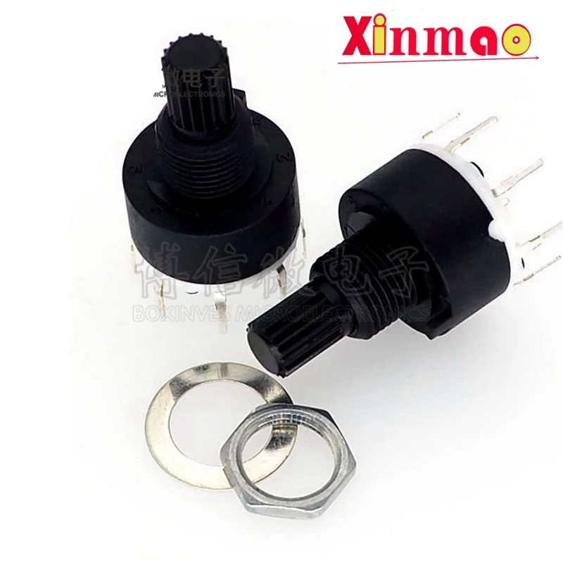 1PCS SR16 Plastic 16MM Rotary Band switch 2 Pole 3 4 position 1 Pole 5 6 8 Position Handle Length 15MM Axis band switch