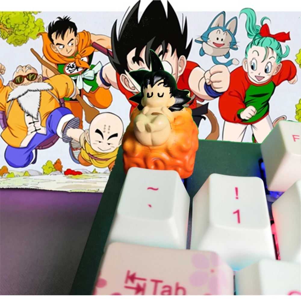 Keycap Anime DIY 3D Printing Son Goku Key Cap Keyboard Mekanis Keycap untuk Keyboard Mekanis Cherry MX Axis R4 High