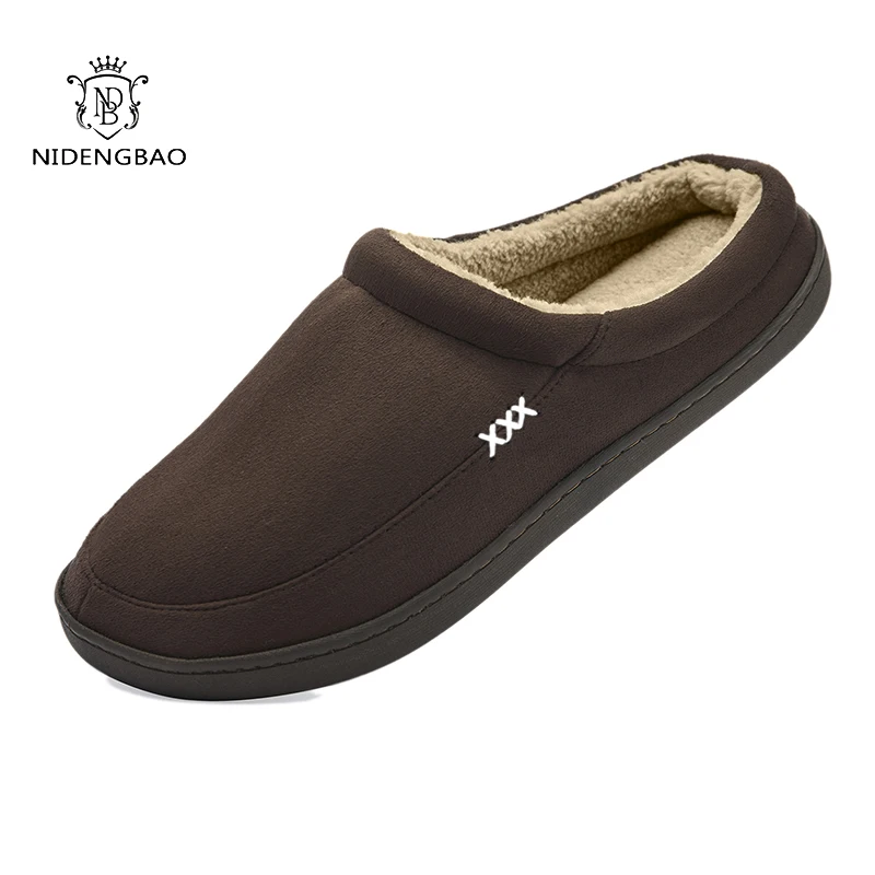 Brand Winter Men\'s Cotton Slippers Bedroom Thickening Sandals Shoes For Men Fashion Flat Casual Shoes Men Soft Soles Big Size 50