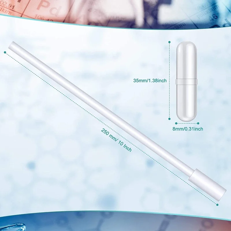 10 stück PTFE Magnetische Rühren Bars 35mm/1,38 Zoll PTFE Magnet Rührer Mixer Rühren Bar mit Ring Form weiß Magnetische