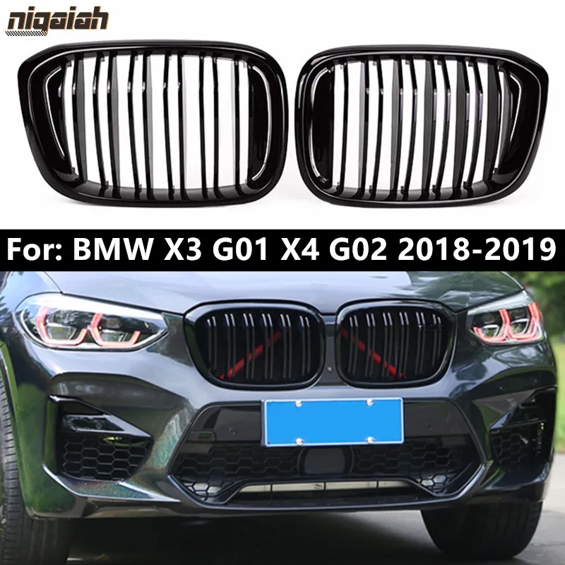 

Передний бампер гонки гриль для BMW X3 G01 X4 G02 2018 2019 M производительность почек гриль из АБС-пластика и углеволоконный зажим с двумя рейки 1 линия