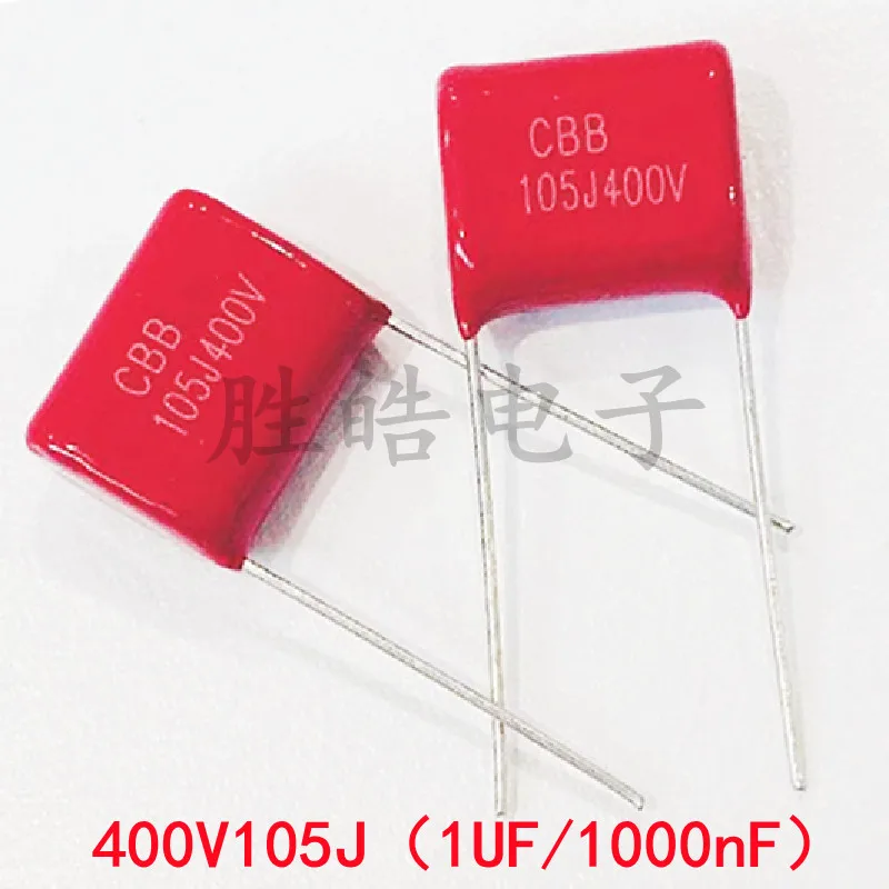 10PCS 400V105J High Quality 5% 1UF Pitch 20MM 105J400V 105 105J  400V105 1000NF CBB Polypropylene Film Capacitor