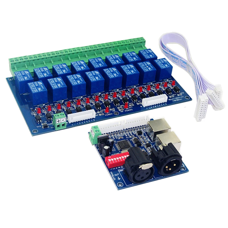 16CH Relay switch dmx512 Controller,relay output,DMX relay control,16way relay switch DC12V main-board & DMX-RELAY-16CH