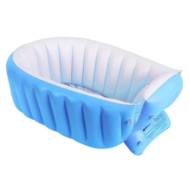 Baby Portable Bathtub Inflatable Bath Tub Child Tub Cushion Keep Warm Infant Folding Portable Bathtub with Air Pump Free Gift