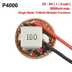 P4000 20mm 5A 1 lub 2 komórek 3V - 9V Buck płyta sterownicza wysokiej latarka elektryczna LED sterownik