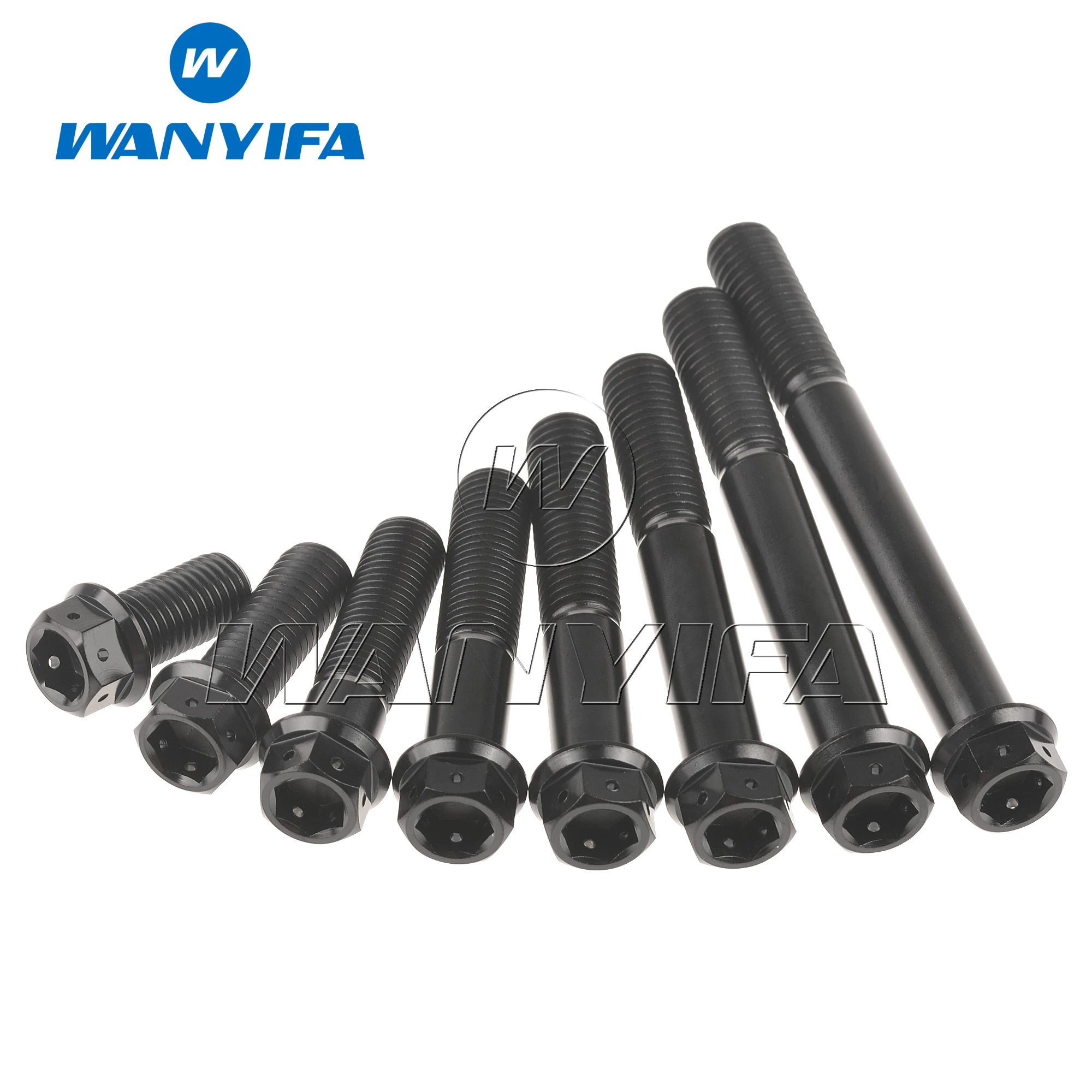 Wanyifa Titanium Ti Bolt M6 M8x15/20/25/30/35/40/45/50/55/60mm Flange Inner Outer Hexagon Screws for Motorcycle Caliper