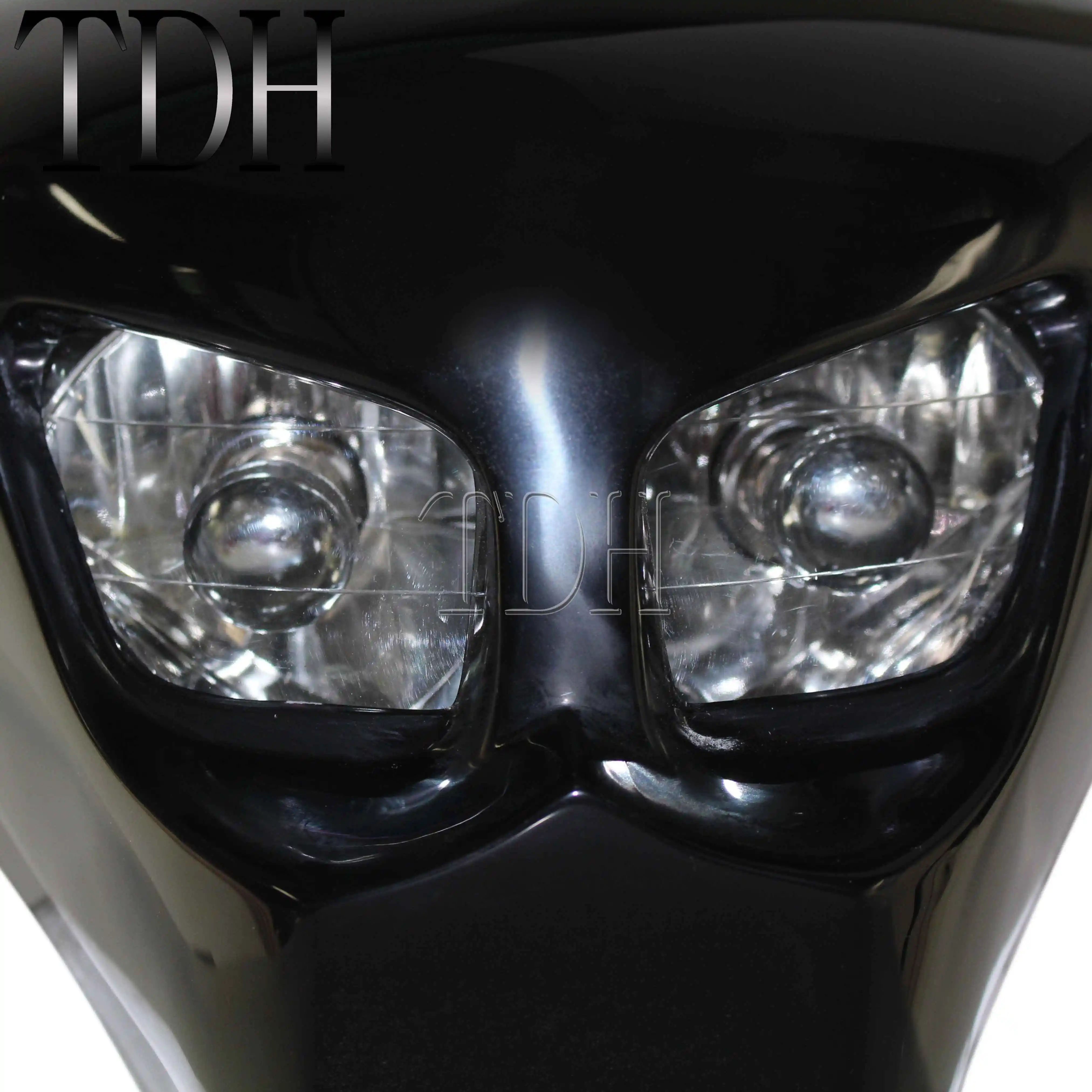 12V Black White Headlight Headlamp Motorcycle Universal Vision Skull For Yamaha Honda Dirt Bike Skull Fairing Alien Head light