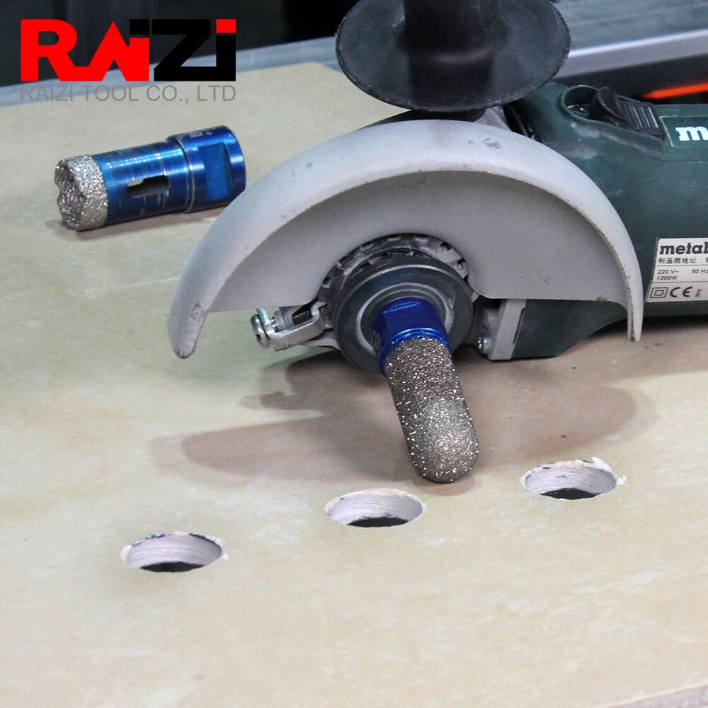 Raizi 1 pc Vacuum Brazed Diamond Finger Bits for Tile Stone Countertop 20/25mm  Round-Head Diamond Milling Bits