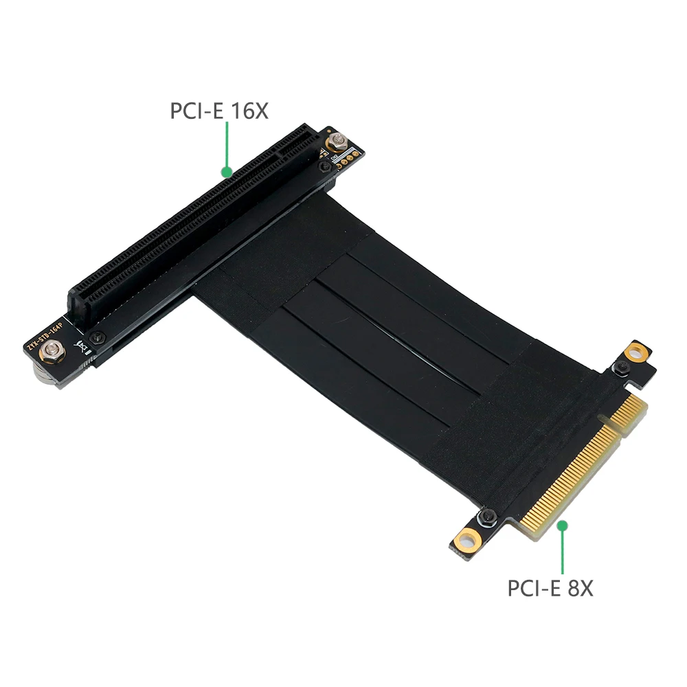 PCI Express x8 naar x16 Riser Card Man-vrouw Videokaart Riser PCIE 3.0 PCI-E 16x Lint Verlengkabel met Magnetische Voet