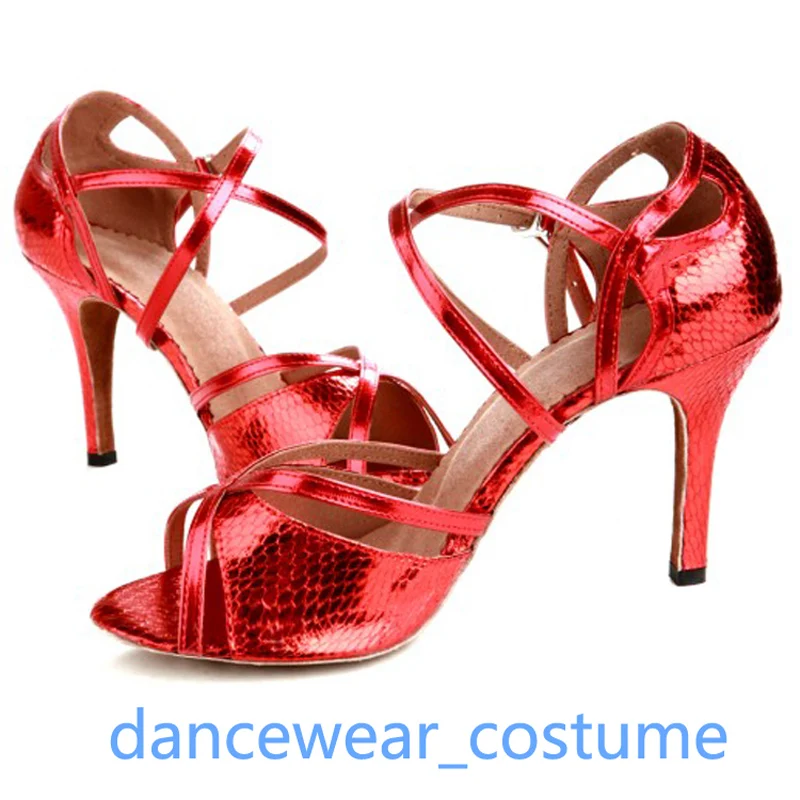 Ladies Professional Party Ballroom Latin Tango Modern Samba Dance Salsa Shoes Performance Practice Heels Sandals US5-9 2Colors