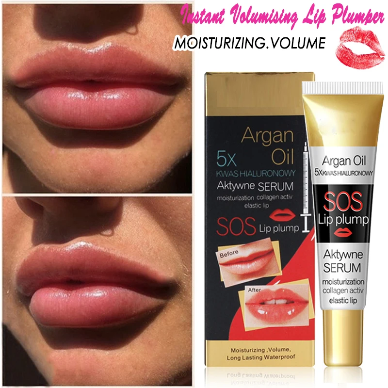 Lip Maximizer SOS Lip Plumper Oil Karite Lip Plump Moisturizing Lip Plumper Gloss Argain Oil Serum Moisture Lip gloss12PC