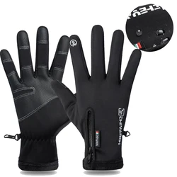 Cold-proof Ski Gloves Waterproof Winter Gloves Cycling Fluff Warm Gloves For Touchscreen Cold Weather Windproof Anti Slip